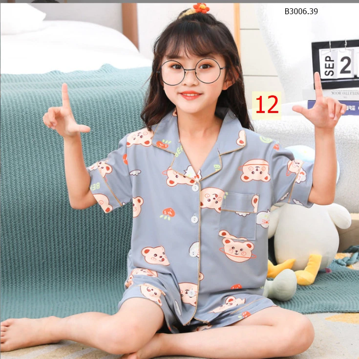 BỘ PIJAMA CỘC TAY CHO BÉ GÁI -sỉ 108k/bộ 