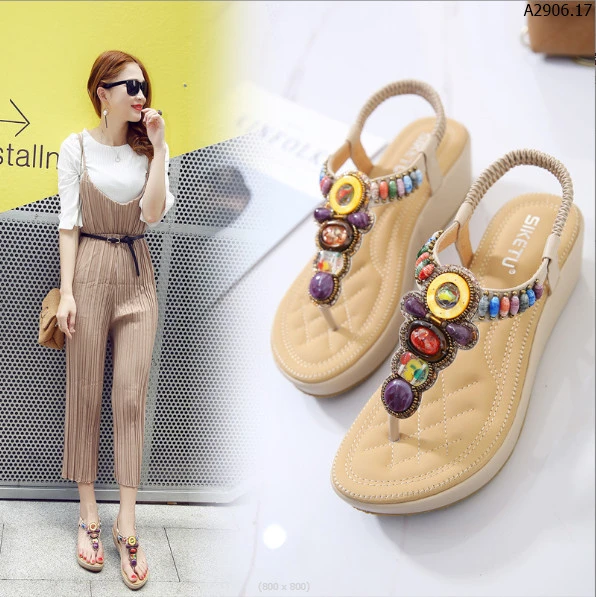 DÉP SANDAL ĐẾ XUỒNG BOHO SIKETU sỉ 223k/đôi