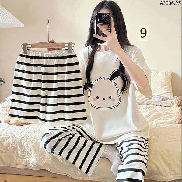 Set bộ ngủ 3 món cute cho nữ sỉ 95k/set