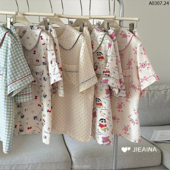 BỘ PIJAMA CỘC TAY NỮ sỉ 146k/bộ 