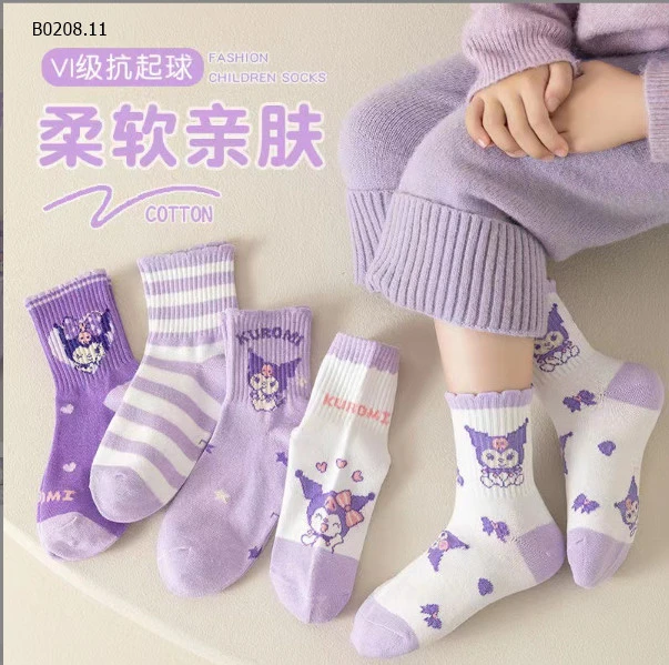 SÉT 10 ĐÔI TẤT KUROMI -sỉ 70k/set 10 đôi mix màu