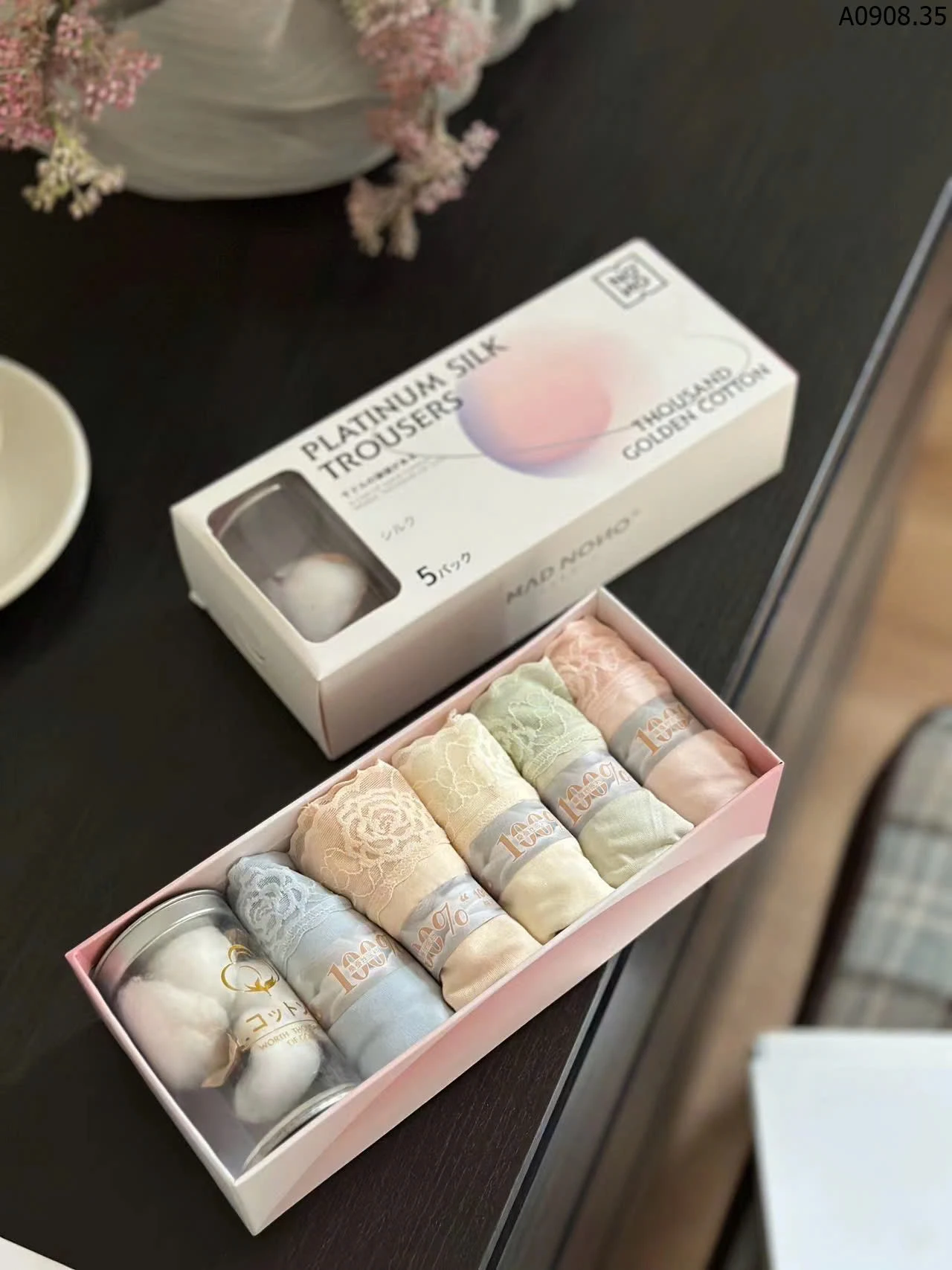 SET 5 QUẦN LÓT LỤA DÂU TẰM MADNONO FULLBOX sỉ 165k/set 5c mix màu