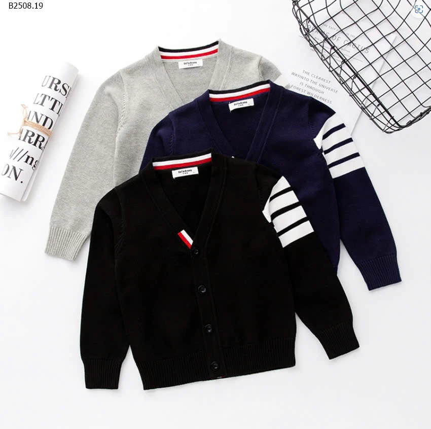 ÁO CARDIGAN THOM BROWNE TAY KẺ -sỉ 134k/chiếc 