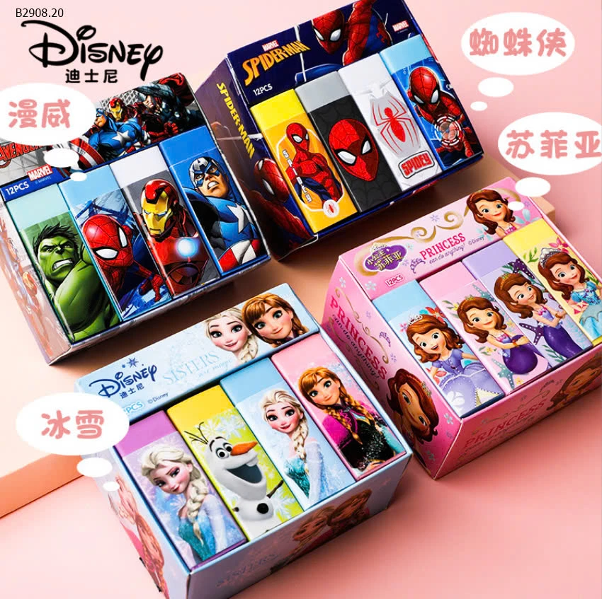 HỘP 12 CỤC TẨY DISNEY-sỉ 65k/hộp 12c