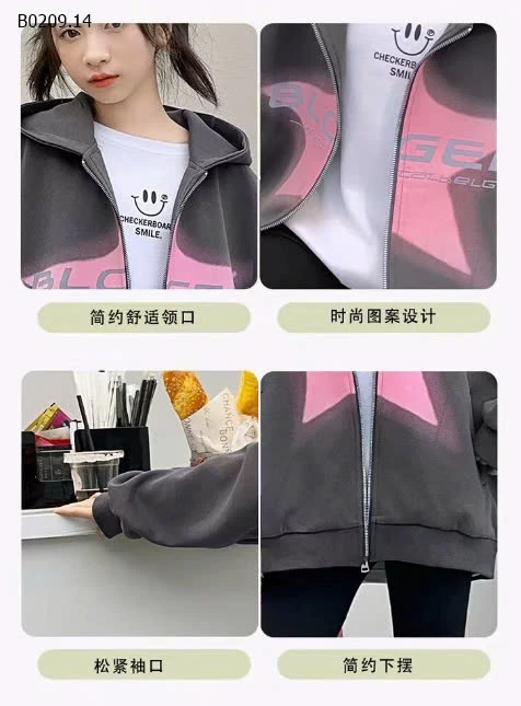 ÁO KHOÁC HOODIE CHO BÉ GÁI-sỉ 136k/chiếc 