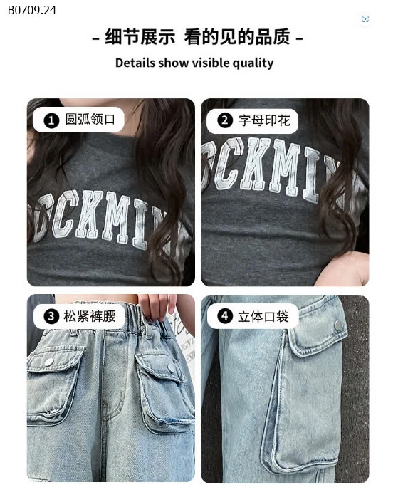 ÁO CROPTOP MIX QUẦN JEAN HIPHOP-sỉ Áo : 110k           Quần : 215k