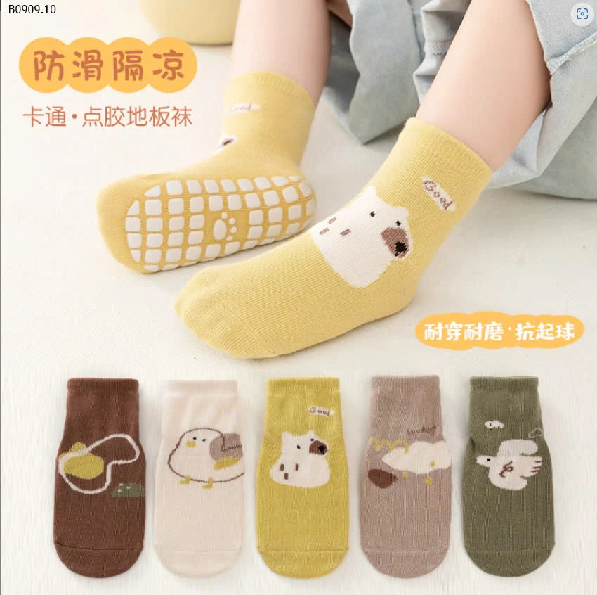 SET 5 ĐÔI TẤT CHỐNG TRƠN TRƯỢT CHO BÉsỉ 72k/set 5 đôi mix màu 