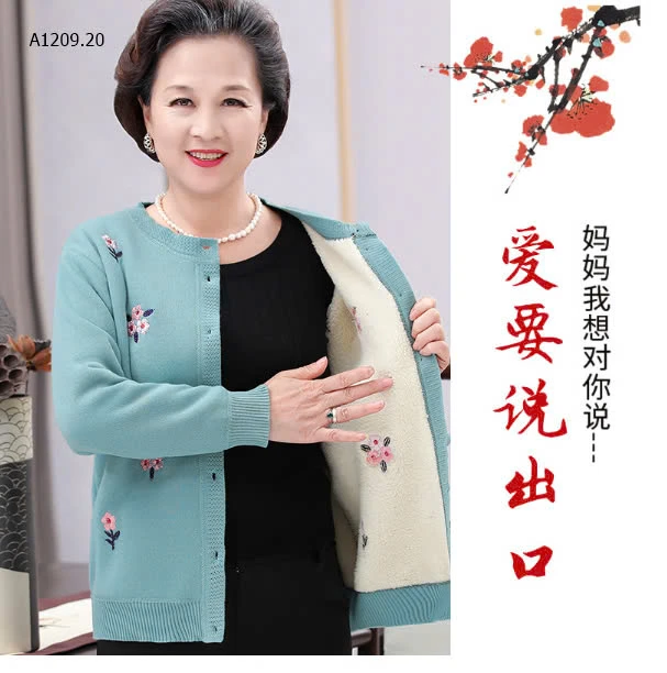 ÁO CARDIGAN LÓT LÔNG TRUNG NIÊN -sỉ 190k