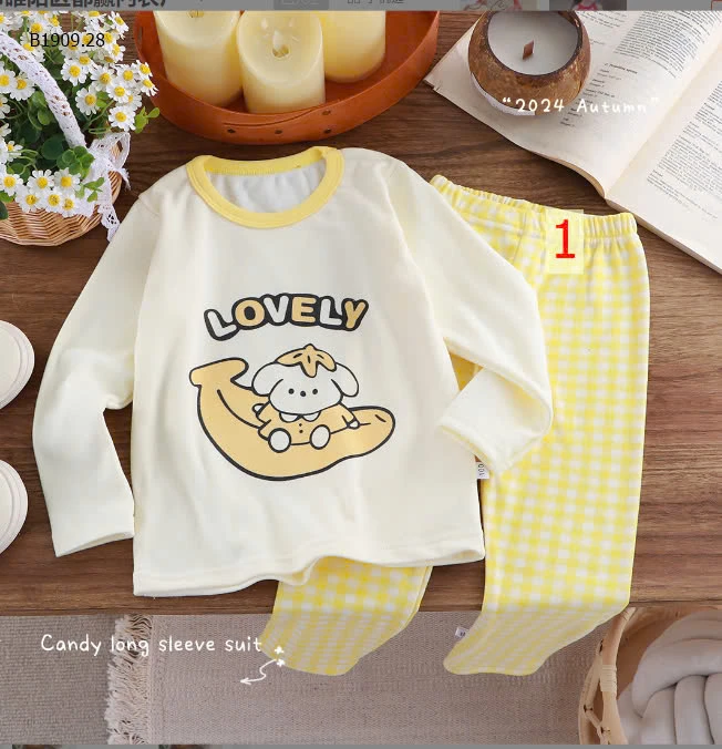 BỘ THU ĐÔNG 6 MẪU CHO BÉ HOMESWEAR -sỉ Size 80-110 : 64k           Size 120-150 : 78k