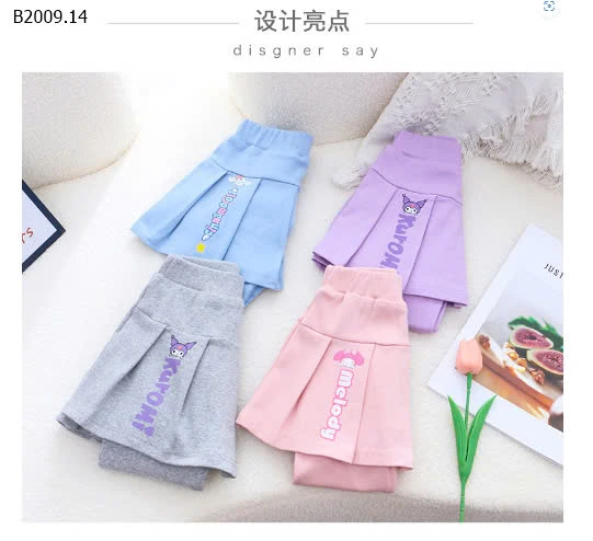 QUẦN LEGGING KÈM VÁY BÉ GÁI KUROMI-sỉ 115k