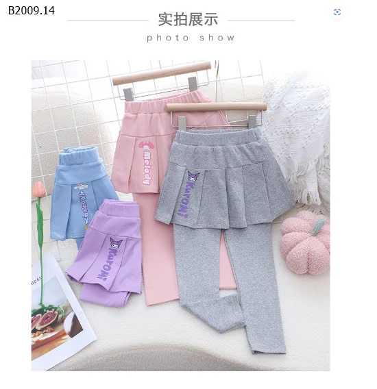 QUẦN LEGGING KÈM VÁY BÉ GÁI KUROMI-sỉ 115k