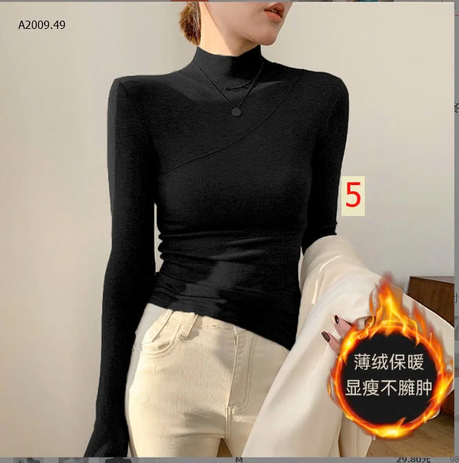 ÁO THUN DÀI TAY CỔ 3P CHO NỮ -sỉ Thường : 124k             Nhung : 136k