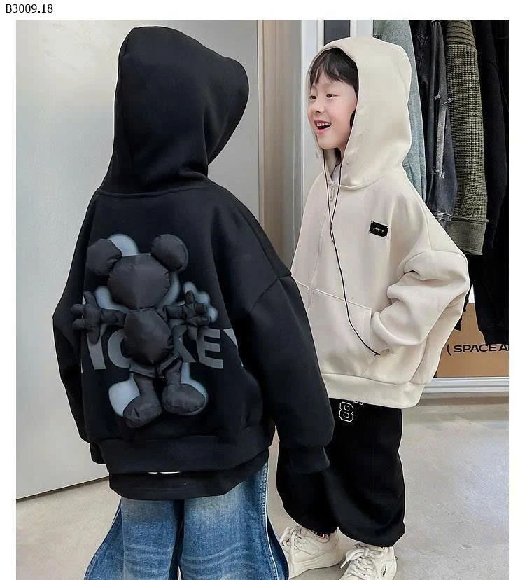 ÁO HOODIE ĐÍNH GẤU-sỉ 130k