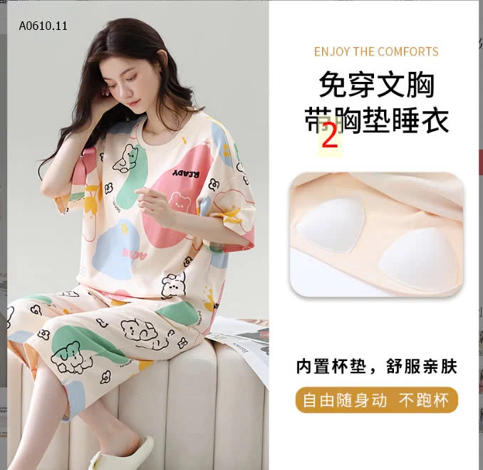 BỘ COTTON LỬNG KÈM ĐỆM NGỰC -sỉ 125k