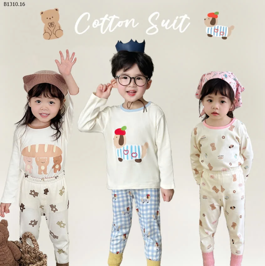 BỘ NGỦ PIJAMA CHO BÉ-Sỉ 115k