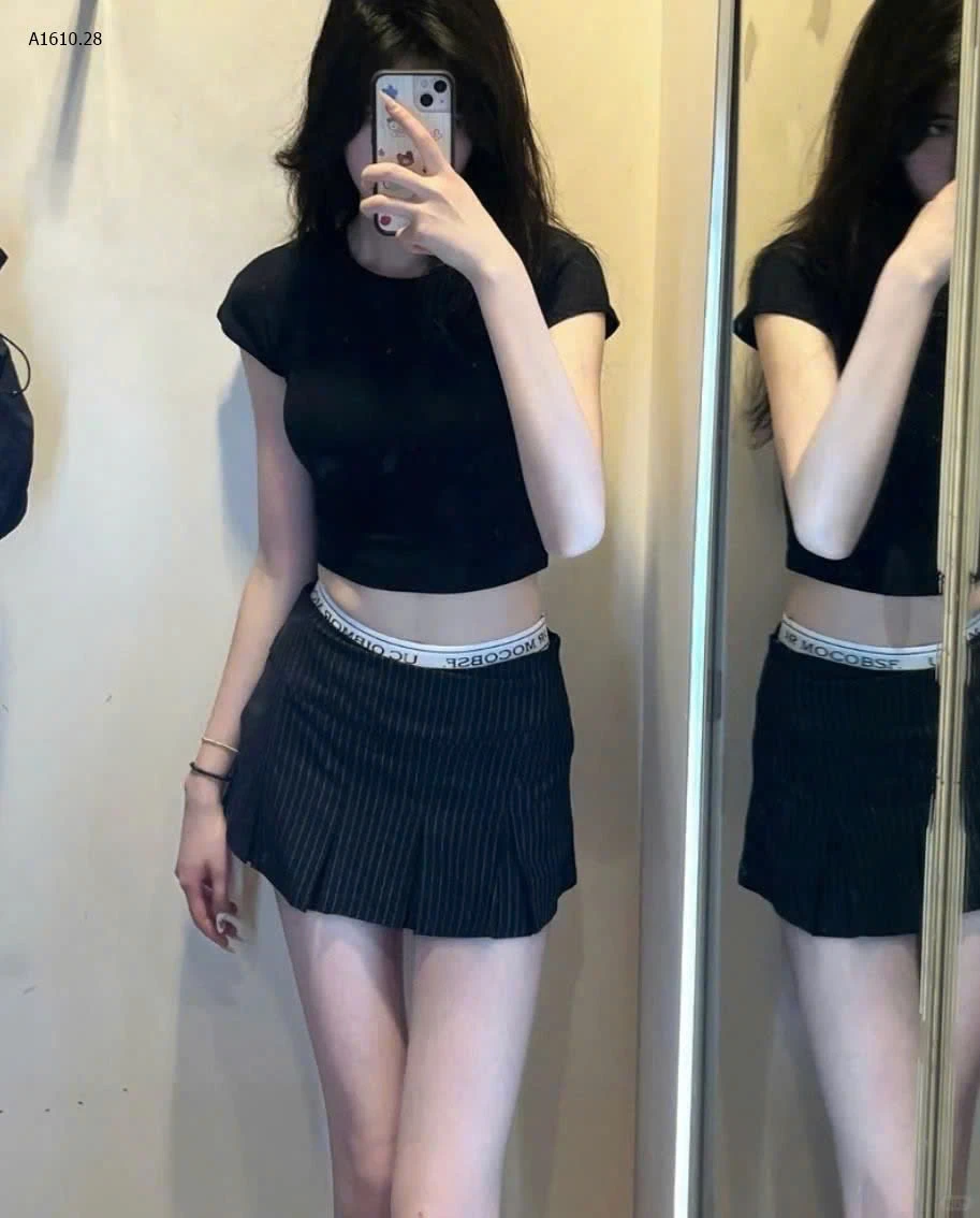 ÁO THUN CROPTOP TAY NGẮN CỔ TRÒN-sỉ 69k