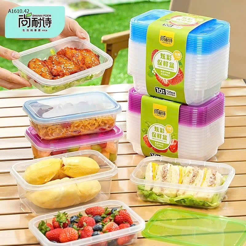 SET 10 HỘP ĐỰNG THỰC PHẨM DUNG TÍCH 720ML-sỉ 75k