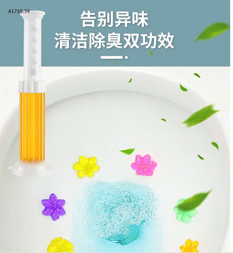 GEL KHỬ BỒN CẦU DIỆT KHUẨN HÌNH BÔNG HOA sỉ 55k/set 6 tuýp mix màu