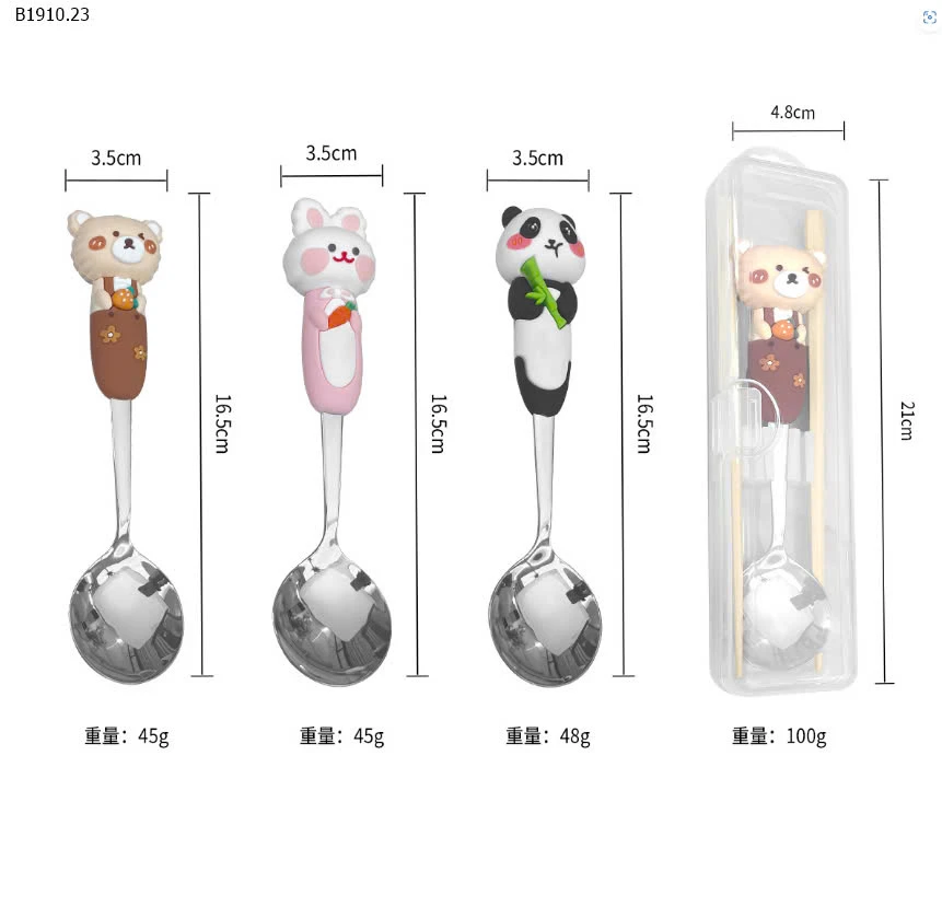 SET 2 MÓN  THÌA ĐŨA GẤU THỎ CUTE-sỉ 58k