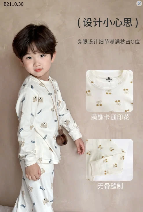 BỘ DÀI TAY MẶC NHÀ CHO BÉ-sỉ Sz  90-120 : 118k            Sz 130-160 : 139k