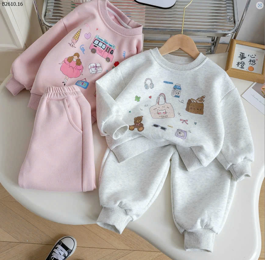 BỘ NỈ BÉ GÁI CUTE -sỉ 157k