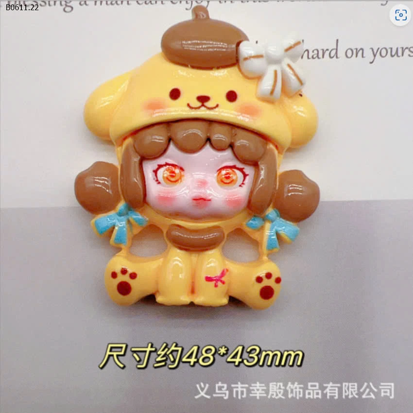 CHARM CÔ GÁI SANRIO DỄ THƯƠNG TRANG TRÍ ỐP ĐIỆN THOẠI, TOPLOADER, GẮN DÉP-sỉ 65k/set 6c mix mẫu