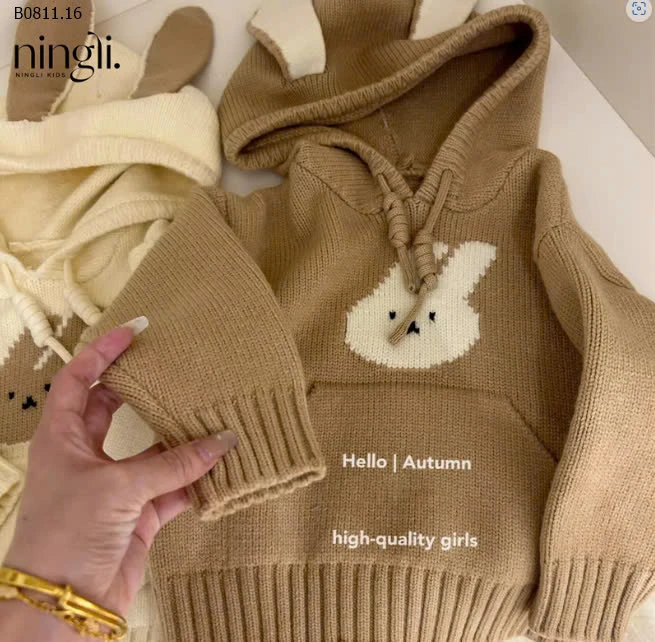 Áo len hoodie thỏ dễ thương -sỉ 163k