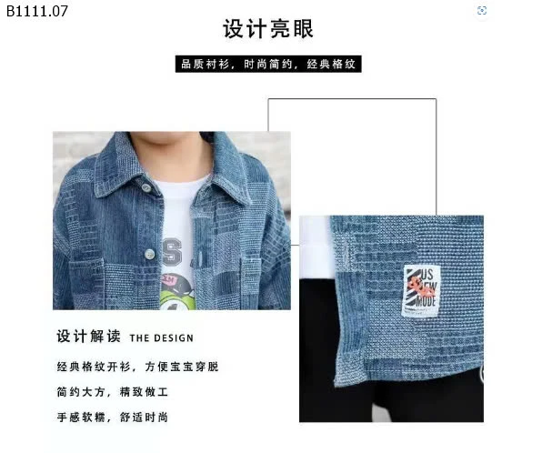 SƠ MI DENIM BÉ TRAI SZ ĐẠI- sỉ 139k