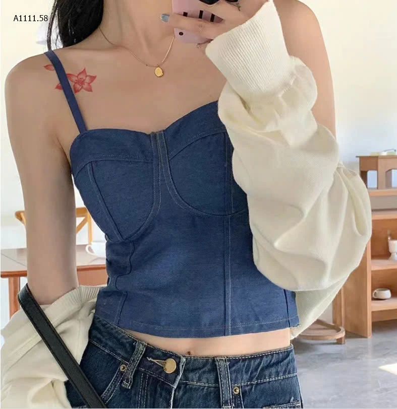 ÁO DENIM KÈM BRA -sỉ 68k