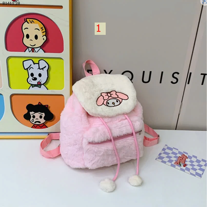 BALO LÔNG TÚI NẮP HOẠT HÌNH SANRIO CHO BÉ-sỉ 92k