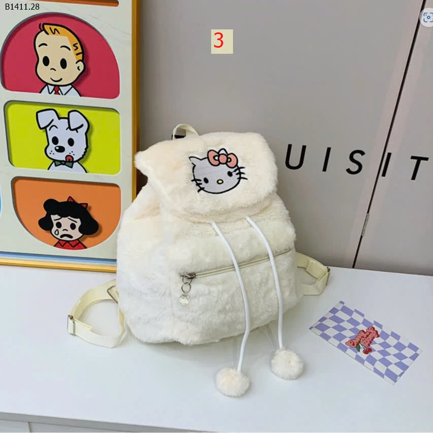 BALO LÔNG TÚI NẮP HOẠT HÌNH SANRIO CHO BÉ-sỉ 92k