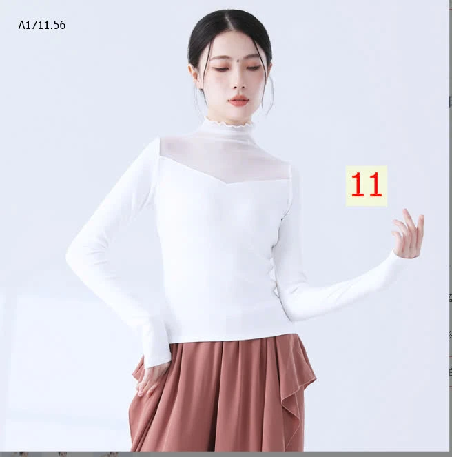 ÁO THUN PHỐI CỔ BÈO NỮ -sỉ 113k