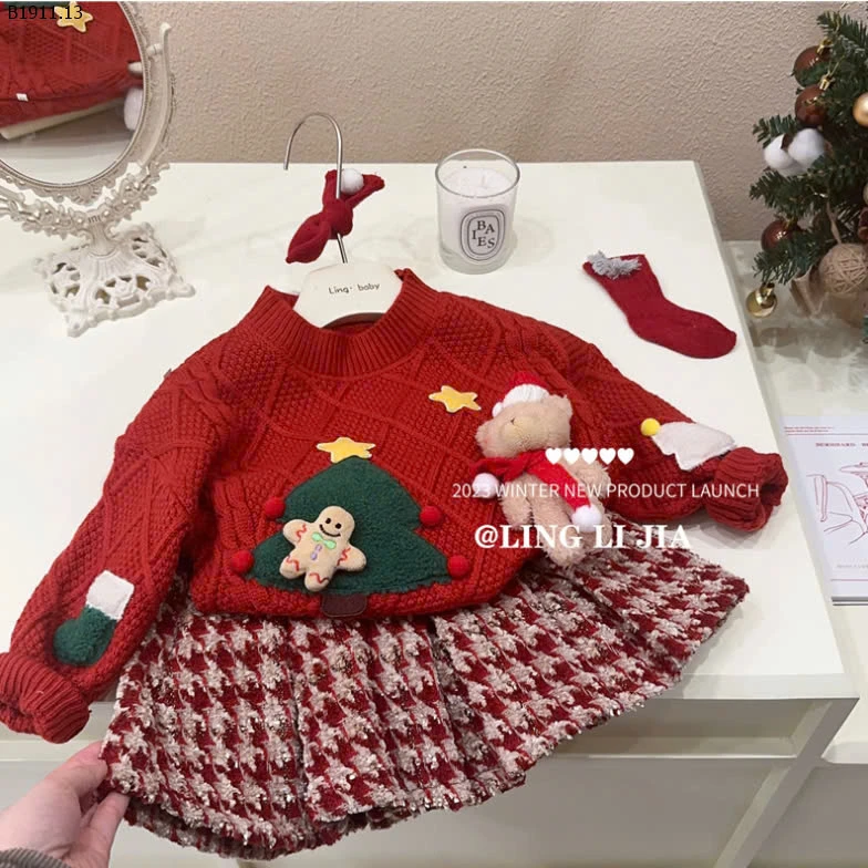 ÁO LEN ĐỎ NOEL CHO BÉ -sỉ 193k