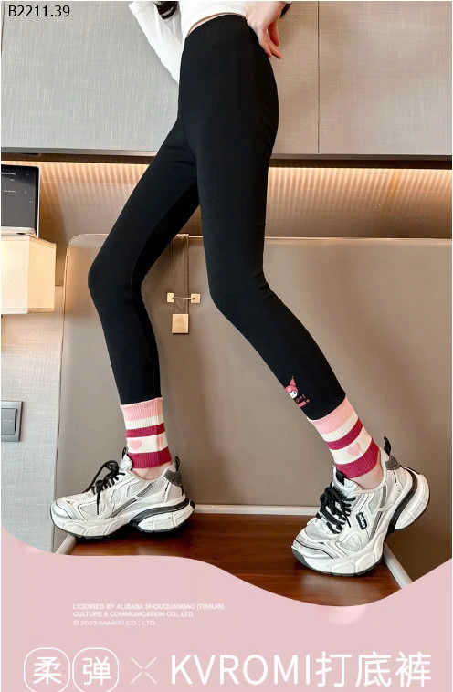 QUẦN LEGGING KUROMI BÉ GÁI-sỉ Loại lót thường : 75k           Loại lót nhung : 90k