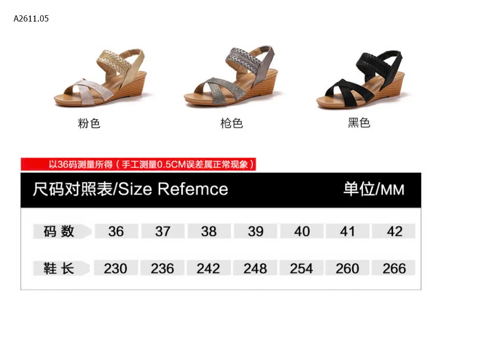 DÉP SANDAL ĐẾ CAO CHO NỮ -sỉ 250k