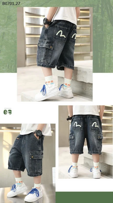 QUẦN SHORT JEAN TÚI HỘP BÉ TRAI-sỉ 135k