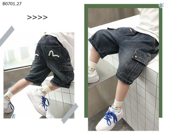 QUẦN SHORT JEAN TÚI HỘP BÉ TRAI-sỉ 135k