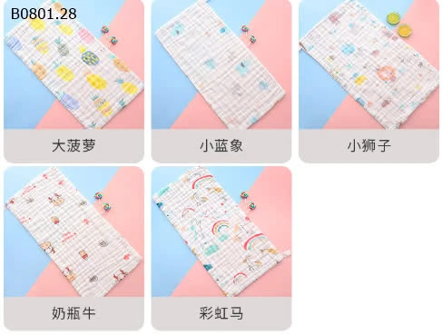 SET 10 KHĂN SỮA SỢI TRE MUSLIN -sỉ 85k/set 10c mix ngẫu nhiên