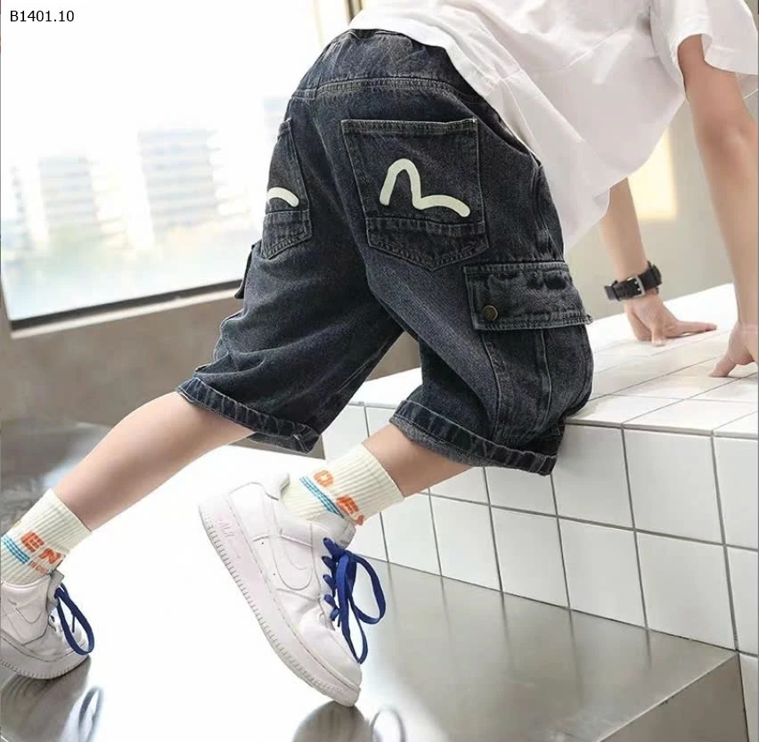 QUẦN SHORT JEAN TÚI HỘP BÉ TRAI-sỉ 136k