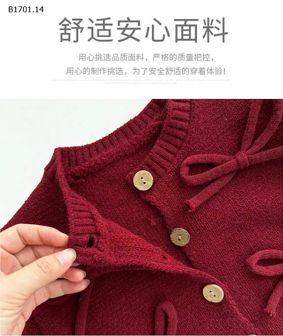 ÁO LEN CARDIGAN NƠ BG -sỉ 154k