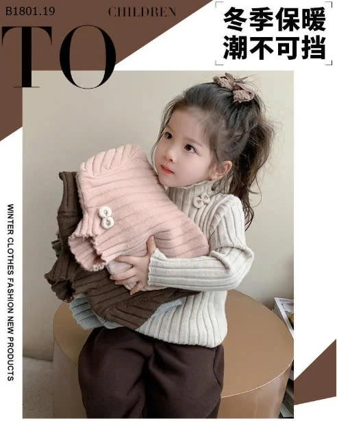 ÁO LEN CỔ BÈO CHO BÉ GÁI CUTE -sỉ 120k