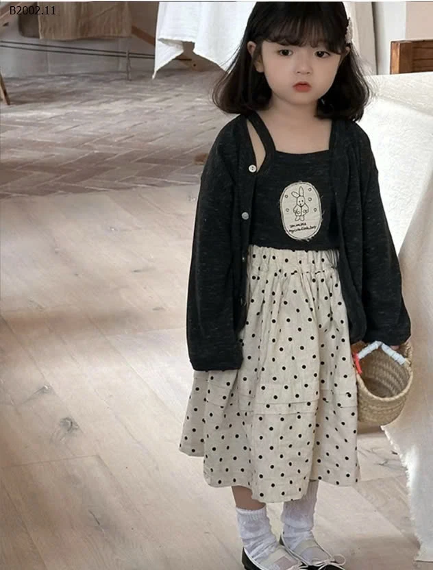 SET ÁO CARDIGAN MIX CHÂN VÁY  - sỉ áo 160k váy 140k