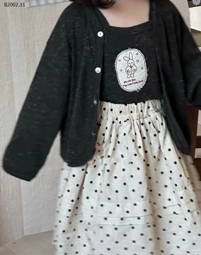 SET ÁO CARDIGAN MIX CHÂN VÁY  - sỉ áo 160k váy 140k