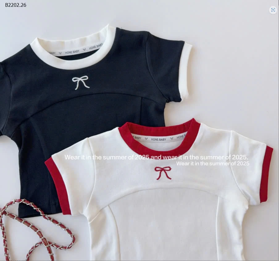 CROPTOP THÊU NƠ T&QKIDS-sỉ 142k