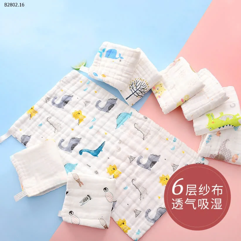 SET 10 KHĂN SỮA SỢI TRE MUSLIN-sỉ 74k/set 10c mẫu ngẫu nhiên 