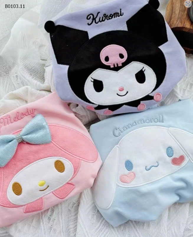 ÁO CỘC TAY BÉ GÁI HÌNH KUROMI, MELODY, CINNDMOROLL-sỉ 60k