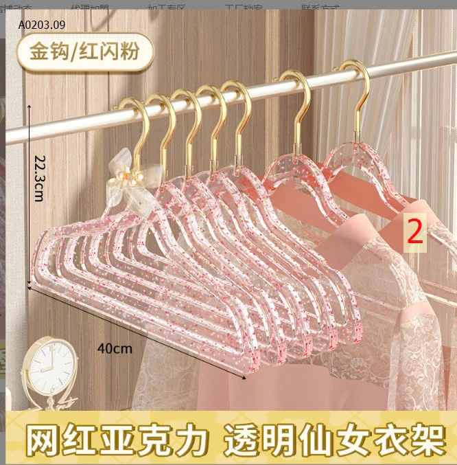 SET 20 MÓC QUẦN ÁO TRONG KIM TUYẾN  sỉ 120k/set 20c 