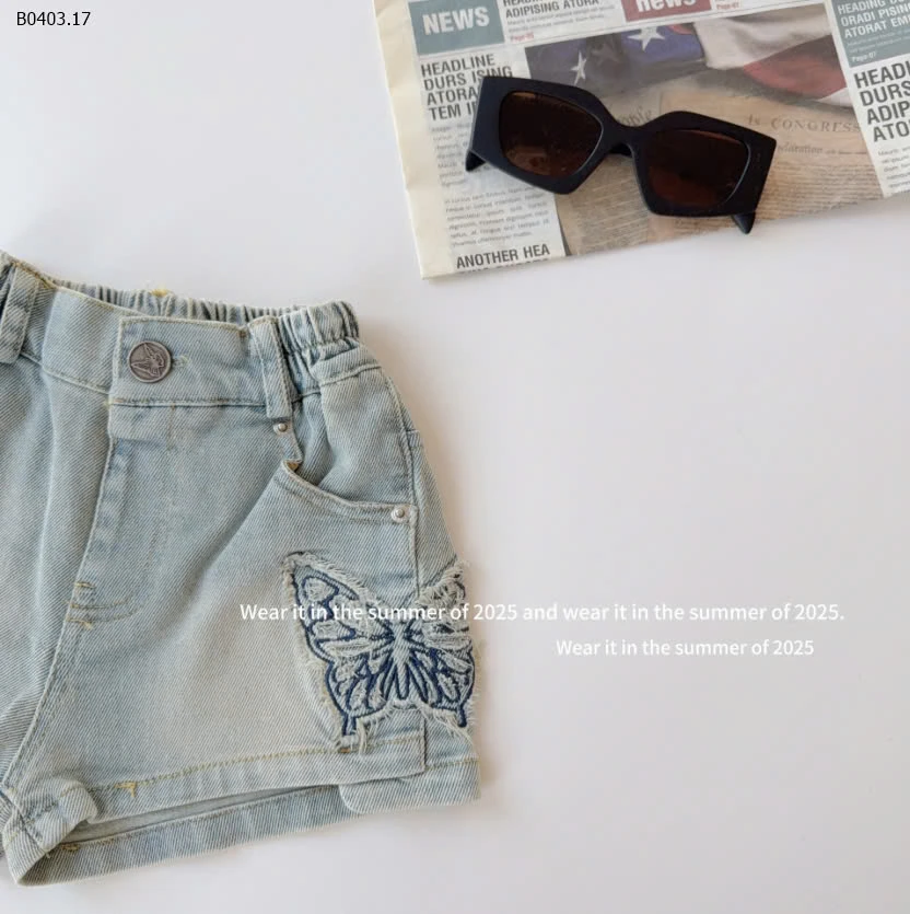 QUẦN SHORT JEAN THÊU BƯỚM-sỉ 188k