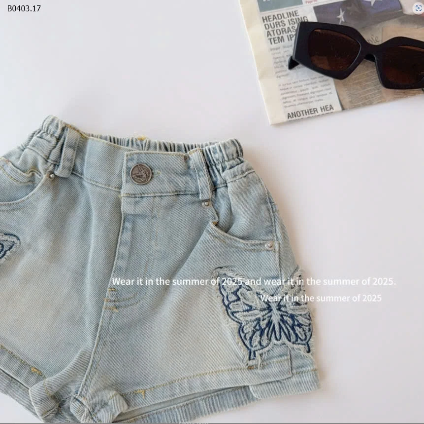 QUẦN SHORT JEAN THÊU BƯỚM-sỉ 188k