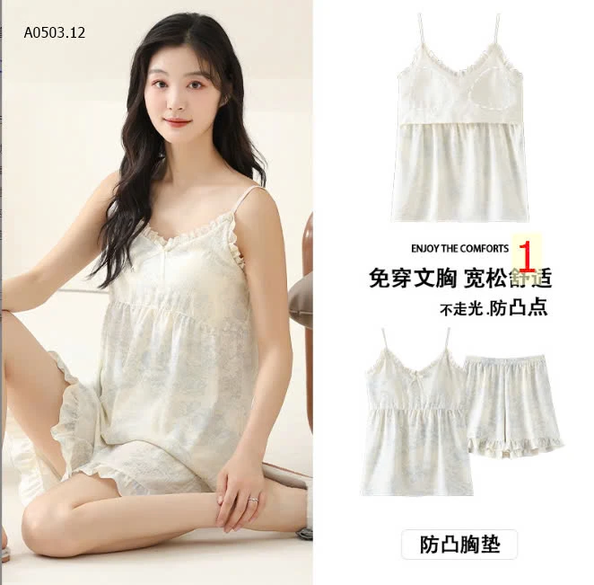 BỘ ĐỒ NGỦ HAI DÂY KÈM BRA-sỉ 159k